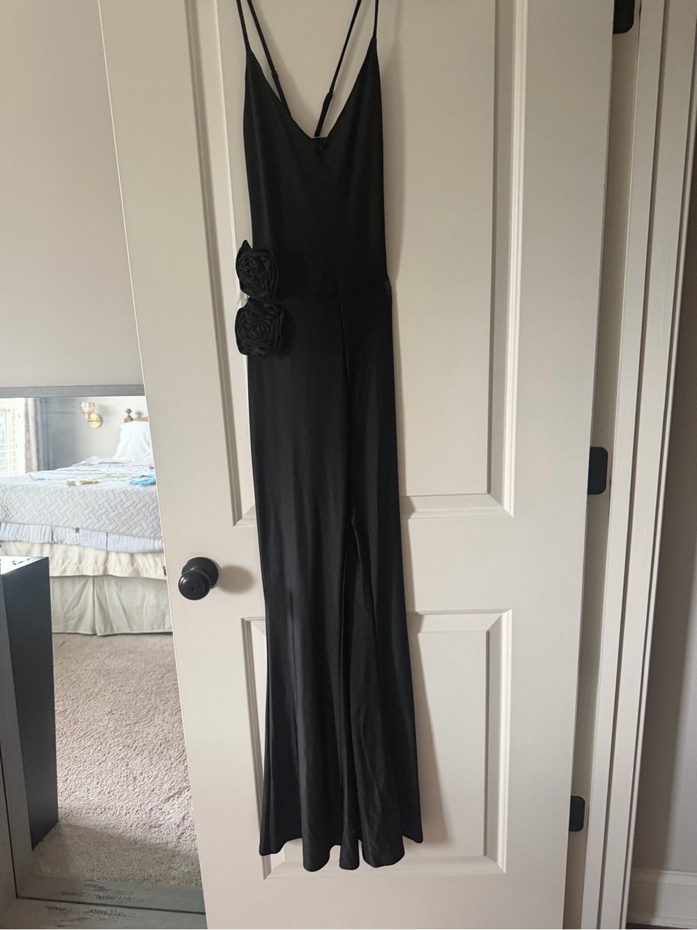 Fashion Nova Black Satin Jumpsuit with Label Tag